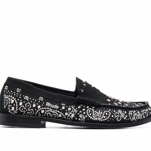 Rhude Bandana Black and White Men's Loafers